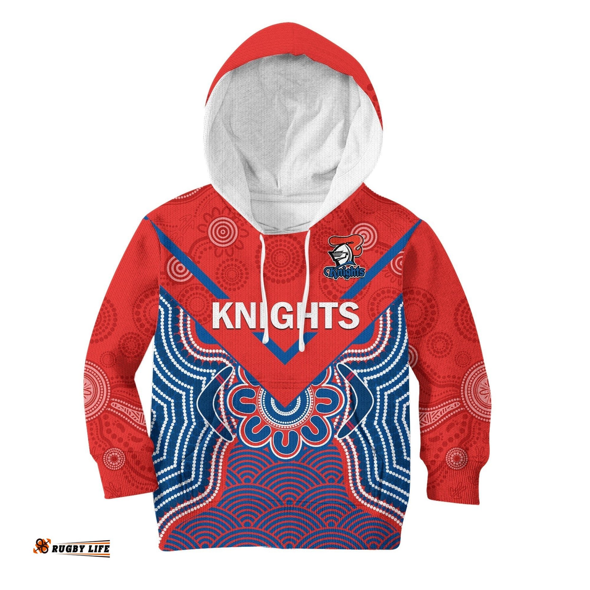 Knights Rugby Hoodie KID Novocastrians 1987 Aboriginal Art