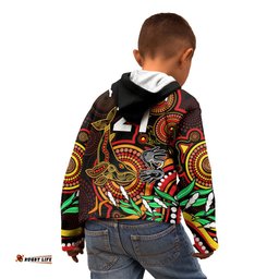 Custom Dolphins Rugby Aboriginal Art Kid Hoodie NAIDOC Indigenous Tribal
