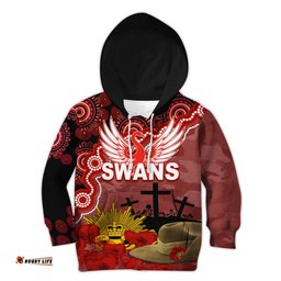 Sydney Swans Football ANZAC 2023 Hoodie KID Aboriginal Mix Slouch Hat