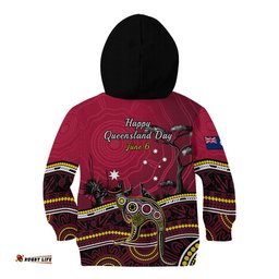June 6 Queensland Day Kid Hoodie Australian Aboriginal Art