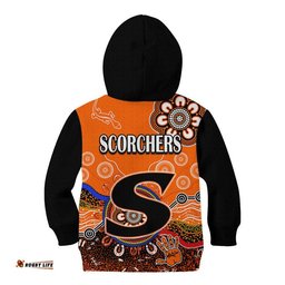 Perth Scorchers Kid Hoodie Cricket Indigenous Aboriginal Lizard Version