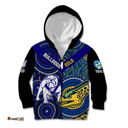 Bulldogs Mix Parramatta Eels Rugby Kid Hoodie Aboriginal Version