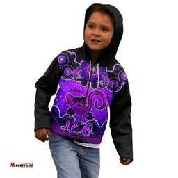 Personalised Australia Leo Lizard Zodiac Kid Hoodie Auz Astrology Aboriginal Purple