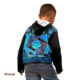 Personalised Australia Pisces Platypus Zodiac Kid Hoodie Auz Astrology Aboriginal Aqua