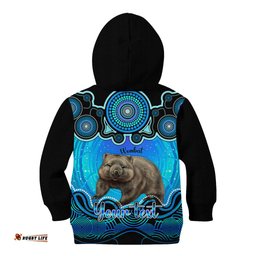 Personalised Australia Taurus Wombat Zodiac Kid Hoodie Auz Astrology Aboriginal Aqua