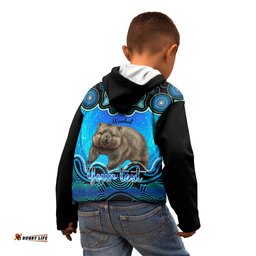 Personalised Australia Taurus Wombat Zodiac Kid Hoodie Auz Astrology Aboriginal Aqua
