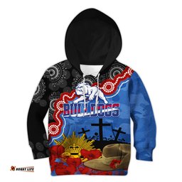 Western Bulldogs Football ANZAC 2023 Hoodie KID Aboriginal Mix Slouch Hat