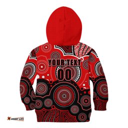 Custom Text And Number Renegades BBL Kid Hoodie Aboriginal Patterns