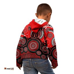 Custom Text And Number Renegades BBL Kid Hoodie Aboriginal Patterns