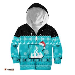 Custom Personalised Brisbane Heat Cricket Hoodie KID Aboriginal Merry Christmas