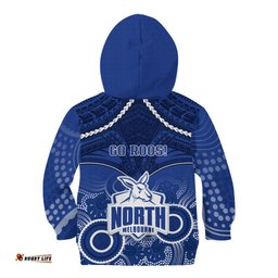 North Melbourne Football Kid Hoodie Kangaroos Aboriginal Mix Polynesian Pattern