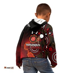 Custom Text And Number Australia Indigenous Rugby Kid Hoodie All Stars Aboriginal Turtle