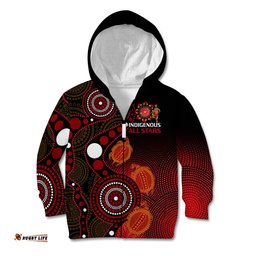 Australia Indigenous Rugby Kid Hoodie All Stars Aboriginal Turtle