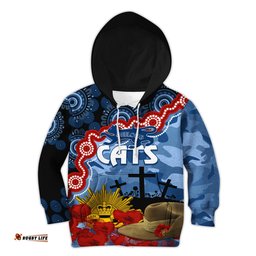 Cats Football ANZAC 2023 Hoodie KID Aboriginal Mix Slouch Hat