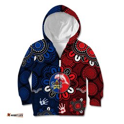 NRL Dolphins Combine Cowboys Rugby Kid Hoodie Indigenous Aboriginal Style