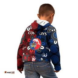 NRL Dolphins Combine Cowboys Rugby Kid Hoodie Indigenous Aboriginal Style