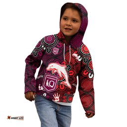 NRL Dolphins Combine Queensland Origin Kid Hoodie Indigenous Aboriginal Style