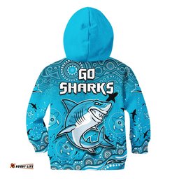 Sharks Rugby Hoodie KID Go Sharkies Aboriginal Special Version