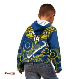 Personalised Cowboys Rugby Kid Hoodie Aboriginal Mix Polynesian Pattern