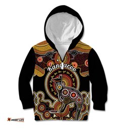 Personalised Australian Astrology Kid Hoodie Aboriginal Kangaroo Zodiac Sign