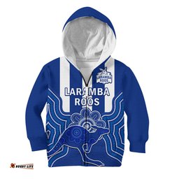 Custom Text And Number Laramba Football Hoodie KID Roos Aboriginal Art