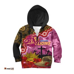 Lions Football ANZAC 2023 Hoodie KID Aboriginal Mix Slouch Hat