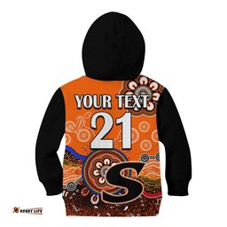 Custom Personalised Perth Scorchers Kid Hoodie Cricket Indigenous Aboriginal Lizard Version
