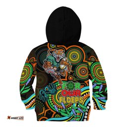 Tigers Rugby Aboriginal Art Kid Hoodie NAIDOC Indigenous Tribal