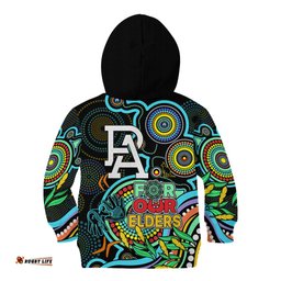 Port Adelaide Football Aboriginal Art Kid Hoodie NAIDOC Indigenous Tribal