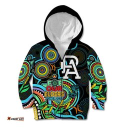 Port Adelaide Football Aboriginal Art Kid Hoodie NAIDOC Indigenous Tribal