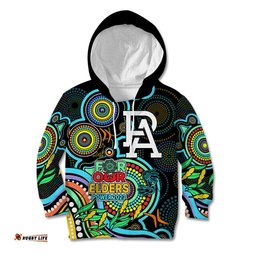 Port Adelaide Football Aboriginal Art Kid Hoodie NAIDOC Indigenous Tribal