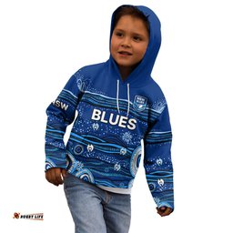 NSW Blues Rugby Kid Hoodie Aboriginal Indigenous