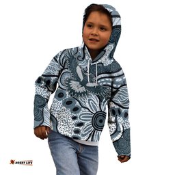 Magpies Aboriginal Art Kid Hoodie