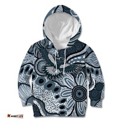 Magpies Aboriginal Art Kid Hoodie