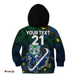 Custom Text And Number NRL Combine Warriors and Cowboys Kid Hoodie Aboriginal