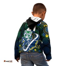 Custom Text And Number NRL Combine Warriors and Cowboys Kid Hoodie Aboriginal
