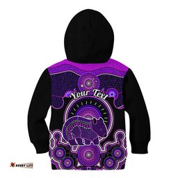 Personalised Australian Astrology Kid Hoodie Aboriginal Wombat Zodiac Sign