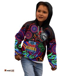 Knights Rugby Aboriginal Art Kid Hoodie NAIDOC Indigenous Tribal