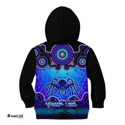 Personalised Australia Scorpio Tarantulas Spider Zodiac Kid Hoodie Auz Astrology Aboriginal Blue