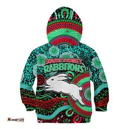 Rabbitohs Rugby Kid Hoodie Aboriginal Dots Verion