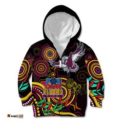 Sea Eagles Rugby Aboriginal Art Kid Hoodie NAIDOC Indigenous Tribal