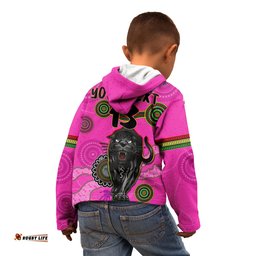 Custom Text and Number Panthers Hoodie KID Aboriginal with Lizard