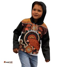 Personalised Australian Astrology Kid Hoodie Aboriginal Echidna Zodiac Sign