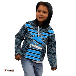 NRL Sharks Kid Hoodie Mix Dot Aboriginal