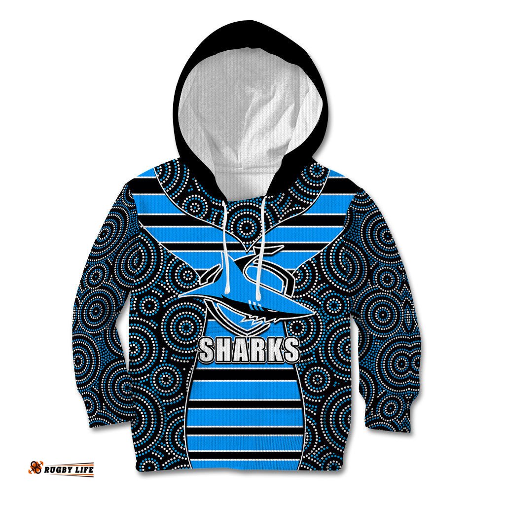 NRL Sharks Kid Hoodie Mix Dot Aboriginal