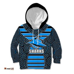 NRL Sharks Kid Hoodie Mix Dot Aboriginal