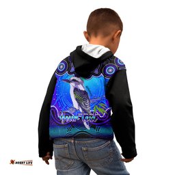 Personalised Australia Sagittarius Kookaburra Zodiac Kid Hoodie Auz Astrology Aboriginal Blue