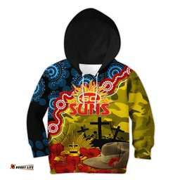 GC Suns Football ANZAC 2023 Hoodie KID Aboriginal Mix Slouch Hat