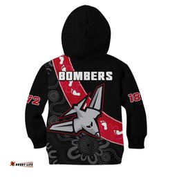 Essendon Football Hoodie KID Go Bombers 1872 Aboriginal Art