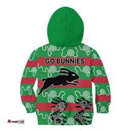 Rabbitohs Rugby Premiers Kid Hoodie Go The Bunnies Aboriginal Dots